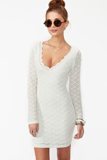 Nasty Gal Diamond Lace Dress Ivory - Lyst