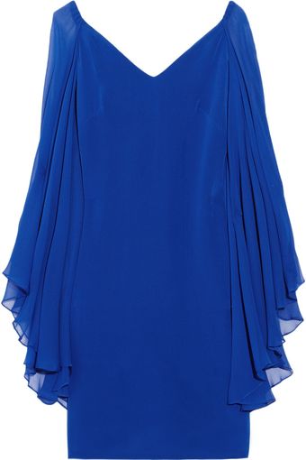 Notte By Marchesa Chiffonsleeved Silk Dress - Lyst