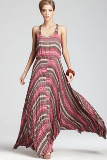 Parker Dress Printed Maxi with Pleated Skirt - Lyst