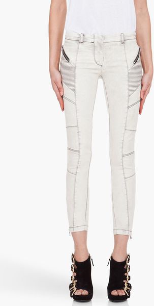 Pierre Balmain Offwhite Paneled Jeans - Lyst