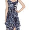 Roberto Cavalli Leopard Print Silk Georgette Dress in Blue (animal) - Lyst