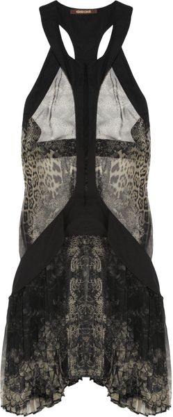 Roberto Cavalli Snake Print Silk Chiffon Dress in Gray - Lyst