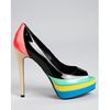 Ruthie Davis® Pumps Popsicle Patent Peep Toe in Multicolor (black multi) - Lyst