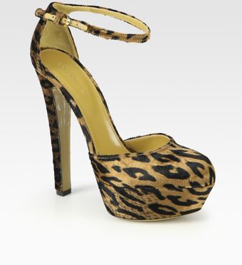 Sergio Rossi Leopardprinted Velvet Platform Pumps - Lyst