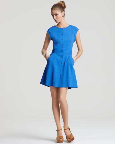 Theory Dress Jalia Crunch in Blue (primary blue) - Lyst