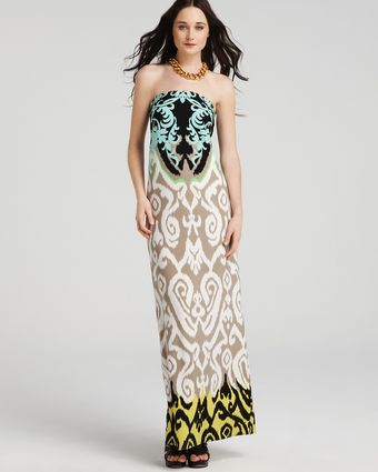  Dress Printed Strapless Maxi 