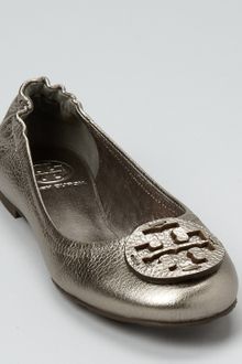 Tory Burch Flats Reva Metallic Tumbled - Lyst