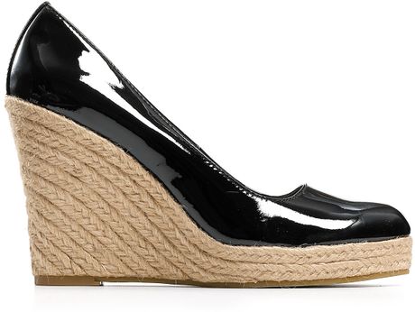 black patent espadrille