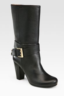 Chloé Leather Motorcycle Buckle Boots - Lyst