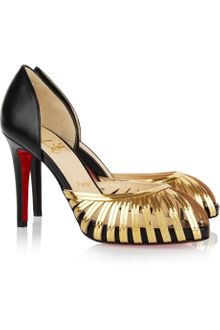 Christian Louboutin Corpus 100 Leather and Chain Pumps - Lyst