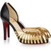 Christian Louboutin Corpus 100 Leather and Chain Pumps in Gold (black) - Lyst