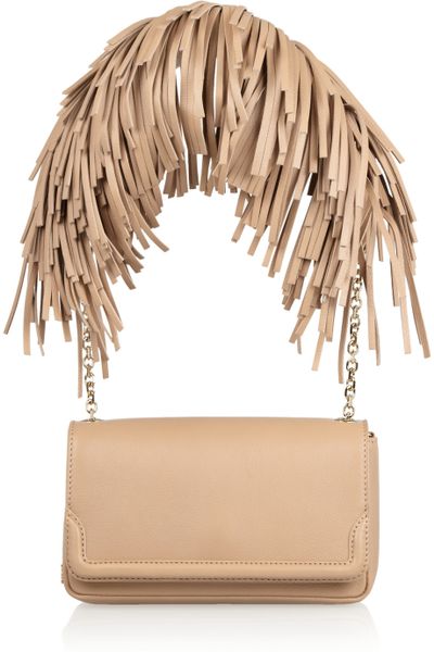 Christian Louboutin Artemis Fringed Leather Shoulder Bag in Beige (nude) - Lyst