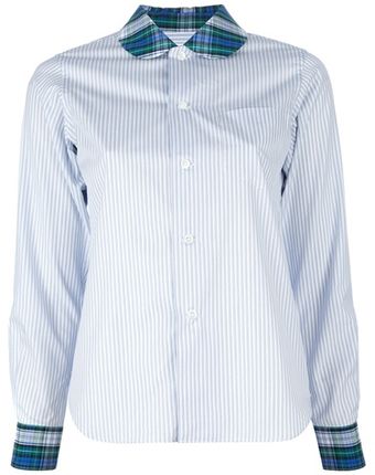 Comme Des Garçons Contrasting Collar Shirt - Lyst