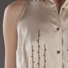 Elizabeth And James Sleeveless Silk Blouse in Beige - Lyst