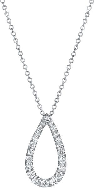  Contorno Teardrop Diamond Pendant Necklace 