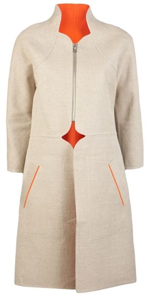 Lela Rose Reversible Coat in Orange - Lyst