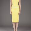Victoria Beckham Basket Weave Banded Dress in Yellow (lemon) - Lyst