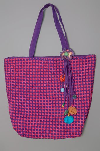  Elsa Checkered Tote Purple 