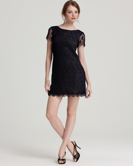 Cynthia Steffe Reese Lace Crochet Dress  in Black (night sky) - Lyst
