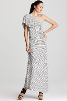 DKNY C One Shoulder Ruffle Maxi Dress - Lyst