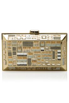 Elie Saab Sml Crystal Gold Clutch - Lyst