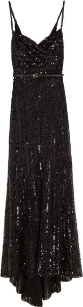 Elie Saab Full Sequin Thin Strap Gown in Black (red) - Lyst