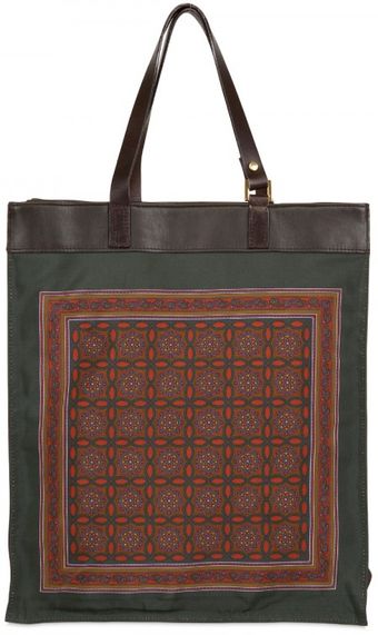 Ema...oh Leather and Silk Scarf Tote - Lyst