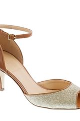 J.Crew Lara Glitter Peeptoe Heels