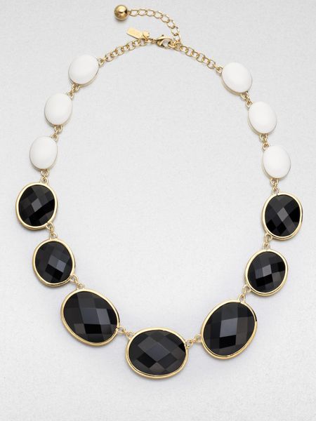 Kate Spade Dual Color Graduated Necklace in Black - Lyst