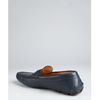 Prada Blue Leather Logo Moc Loafers in Blue for Men - Lyst
