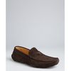 Prada Ebony Brown Suede Logo Moc Loafers in Brown for Men (ebony) - Lyst