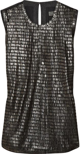 Reed Krakoff Pailletteembellished Tulle and Woolblend Top in Black - Lyst