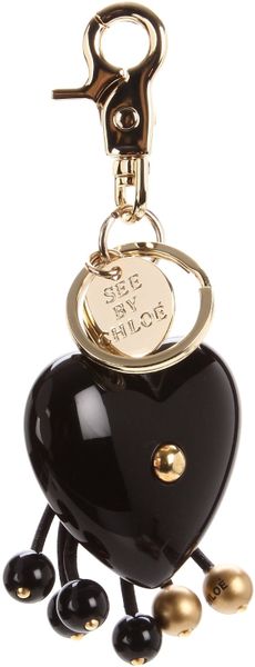 See By Chloé See By Chloe Cherry Heart Key Chain in Black - Lyst