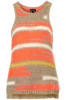 Topshop Knitted Contrast Fluro Vest - Lyst