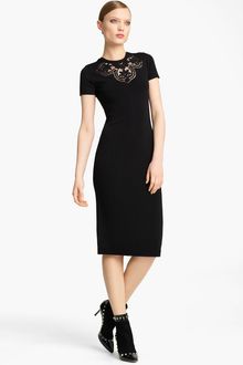 Valentino Lace Detail Knit Dress - Lyst