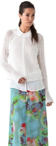  Crop Open Stitch Sweater 