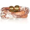 Alexander Mcqueen Skull Charm Python Wrap Bracelet in Gold (white) - Lyst