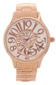Betsey Johnson Womens Rose Gold Tone Stainless Steel Bracelet Watch  - Lyst