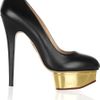 Charlotte Olympia Dolly Leather Platform Pumps in Gold - Lyst
