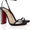 Christian Louboutin Au Palace 120 Crystalheel Satin Sandals in Black - Lyst