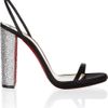 Christian Louboutin Au Palace 120 Crystalheel Satin Sandals in Black - Lyst