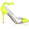 Christian Louboutin Un Bout 100 Patent Leather and Pvc Pumps in Yellow (chartreuse) - Lyst