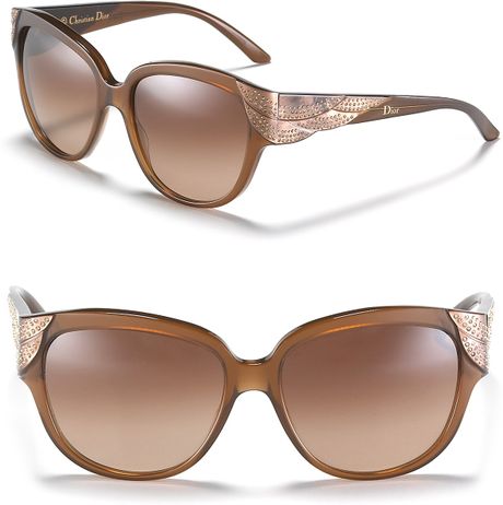 Dior Square Cat Eye Sunglasses in Brown (brown mother of pearl) - Lyst