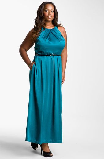 Donna Ricco Satin Halter Dress - Lyst