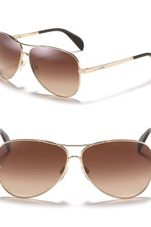 Giorgio Armani Textured Gold Aviator Sunglasses - Lyst