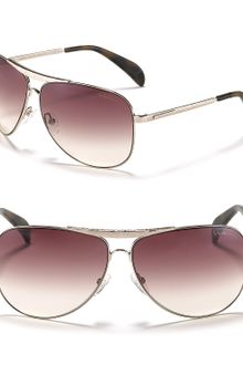 Giorgio Armani Brushed Gold Aviator Sunglasses - Lyst