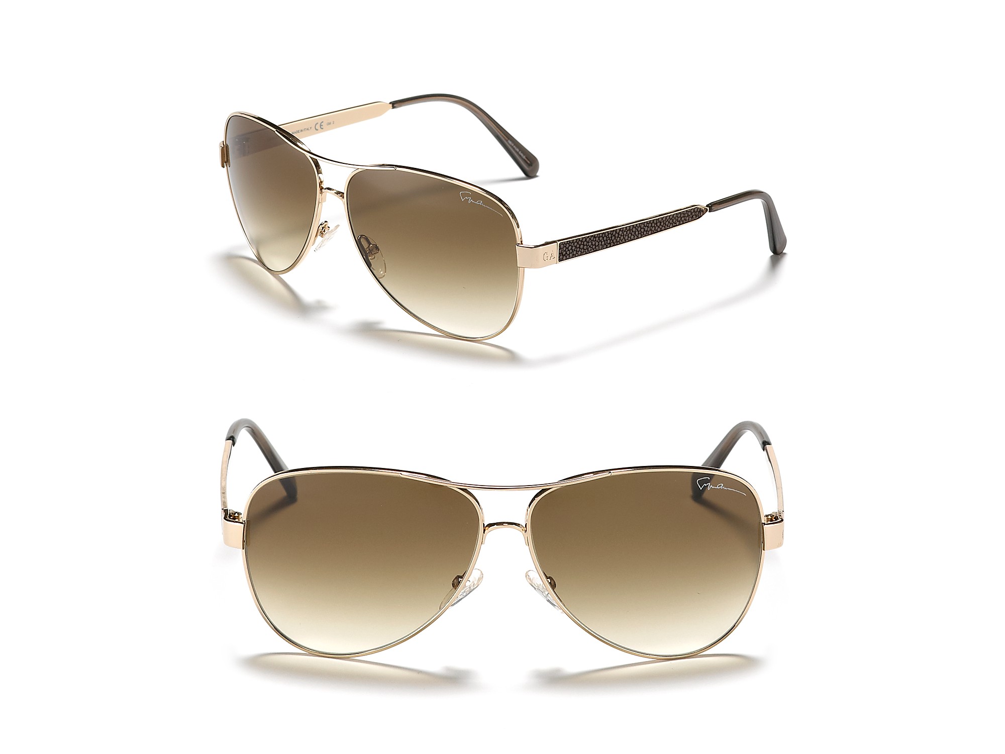 Armani Top Bar Aviator Sunglasses in Gold (light gold) Lyst