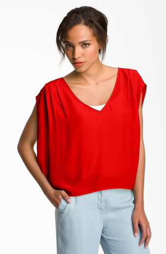 Halogen Dolman Sleeve V-neck Blouse - Lyst