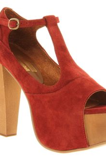 Jeffrey Campbell Foxy Heel Platform Burgundy Suede - Lyst