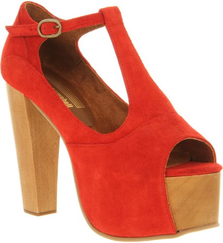 Jeffrey Campbell Foxy Heel Platform Red Suede in Red - Lyst